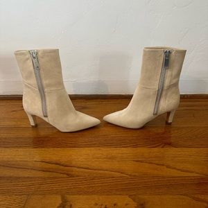 IRO booties - cream suede zip on size 37